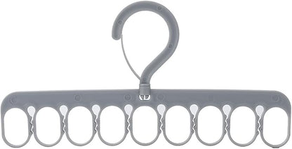 Clothes Drying Rack 8 Clips 9 Rings Space Saving Laundry Drying Racks Windproof Socks And Underwear Hanger Hanger For Socks And Underwear Clip And Drip Hanger Clothes Hanger Hanging Drying Rack, Gray