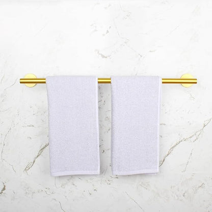 Stainless Steel 24-Inch Bathroom Single Towel Bar Gold Towel Holder, Wall Mount Towel Back Rod Hotel Style