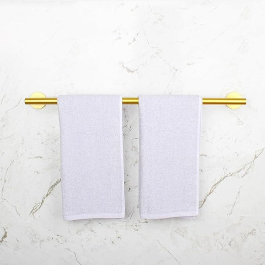 Stainless Steel 24-Inch Bathroom Single Towel Bar Gold Towel Holder, Wall Mount Towel Back Rod Hotel Style