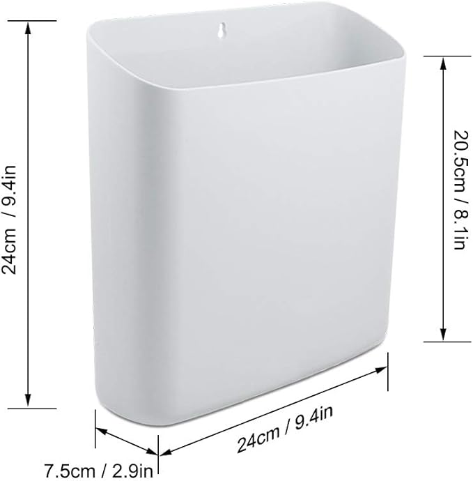 Lint Holder, Large Magnetic Laundry Bin for Dryer, Space-Saving Trash Container Hanging on Dryer, Washer or Wall Mount (White)