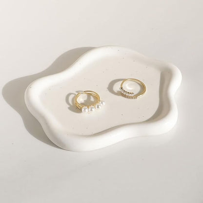 Owlcatcok Room Decor Jewelry Tray, ring holder, Cloud Trinket Dish, Cloud Jewelry Tray, Ceramic Earring Necklace Dish Christmas Mothers Day Valentines for Women, Home Decor small jewelry dish ﻿ ﻿