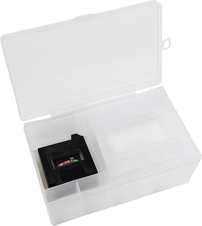 Dial Industries Battery Storage Organizer Case, 12 AAA, 12 AA, 6 C, 4 D with Tester
