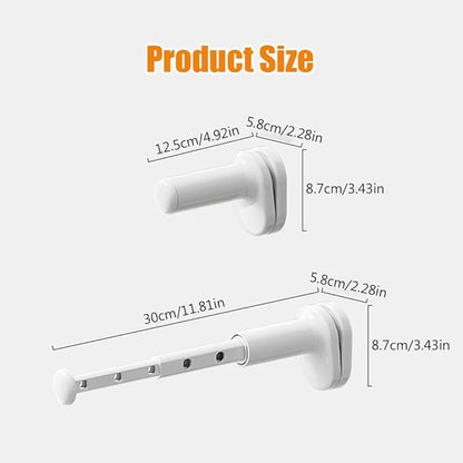 2Pcs Travel Drying Rack for Clothes, Portable Clothes Drying Rack with Retractable Rod Over Door Drying Rack, Foldable Hangers for Cruise, Rv, Dorm, Apartment, Hotel Laundry (White)