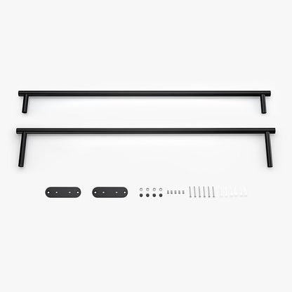 BAGNOLUX Double Towel Bar, SUS304 Towel Racks for Bathroom Wall Mounted 2-Tiers Ladder Towel Rails, Space Saving Bathroom Towel Holder Shelves Rack, Long Towel Hanger (32“-Round-Matte Black)