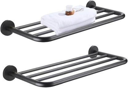 Hotel Towel Racks for Bathroom Wall Mounted, 30 Inch Towel Shelf for Bathroom, 2-Tier Bathroom Towel Rack, Gray