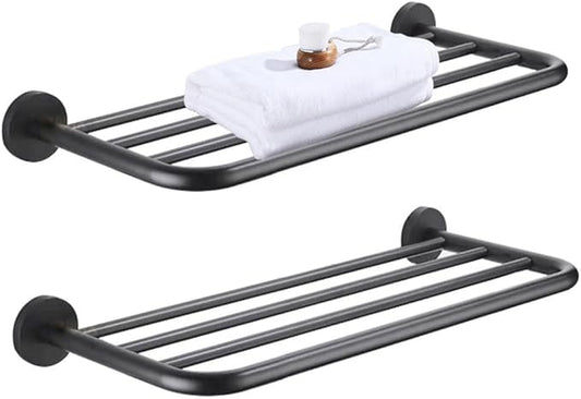 Hotel Towel Racks for Bathroom Wall Mounted, 30 Inch Towel Shelf for Bathroom, 2-Tier Bathroom Towel Rack, Gray