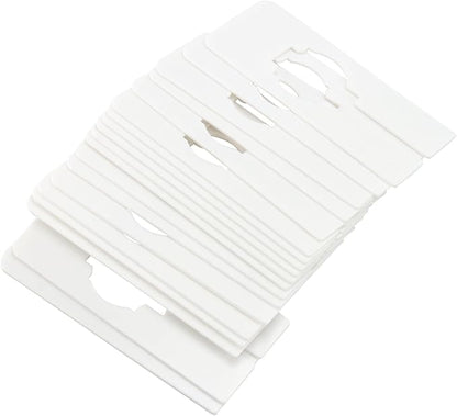 SHEUTSAN 100 PCS 12.5 x 5cm Plastic Clothing Rack Dividers, Rectangular Clothing Size Dividers for Closet, Cloth Store, Department Stores, White