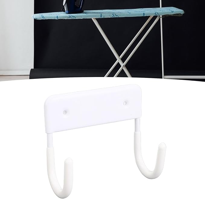 Ironing Board Hanger, Iron Wall Mount Holder for Laundry Rooms,Wall Mounted Iron Board Hook for Laundry Room Organization (Milky White)