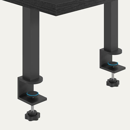 Clamp On Desk Organizer, 2-Tier Desktop Bookshelf, Adjustable Desk Storage Shelf, Metal Frame, for Office, Study and Game Room, Black DSBK3501