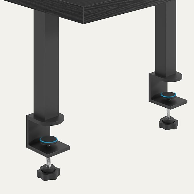 Clamp On Desk Organizer, 2-Tier Desktop Bookshelf, Adjustable Desk Storage Shelf, Metal Frame, for Office, Study and Game Room, Black DSBK3501 (Pack of 2)