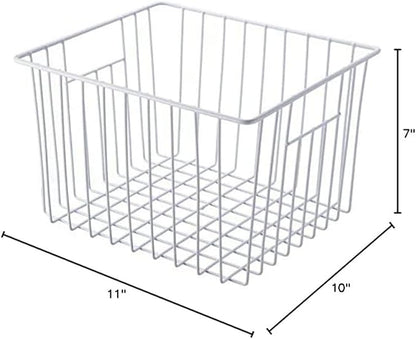 Freezer Baskets Organizer, Refrigerator Metal Wire Storage Basket Bins, Wire Basket Freezer Storage Organizetion for Kitchen, Pantry Organizer Bins - Set of 3