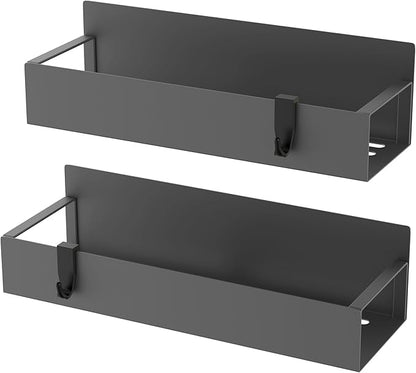 2 Pack Magnetic Spice Storage Rack Organizer for Refrigerator and Oven, Dark Gray Fridge Organizers and Storage