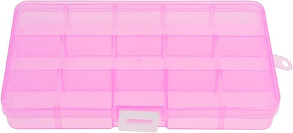 OriGlam 1pcs 17x10CM Plastic Organizer Storage Box with Adjustable Dividers, Jewelry Storage Container Box for Office Supplies Beads Crafts Fishing Tackles (Pink)