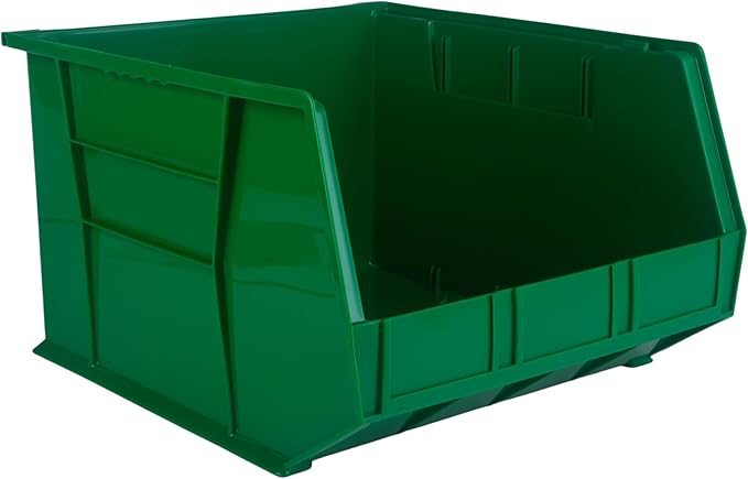 Hudson Exchange 18" x 16.5" x 11" Plastic Stackable Storage Bin and Hanging Container, Green