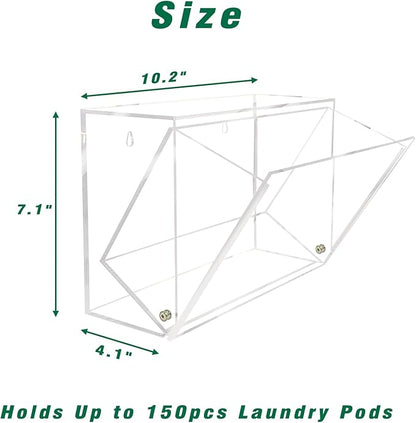 Laundry Pods Container for laundry room organization, Acrylic Candy dispenser Coffee Pod Holder Dishwasher Pods Container for Wall or Hanging