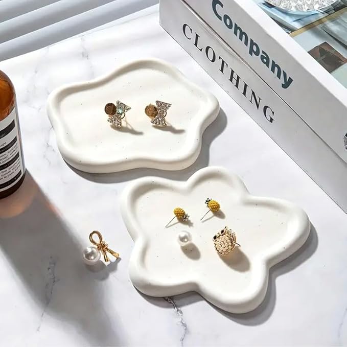 Owlcatcok Room Decor Jewelry Tray, ring holder, Cloud Trinket Dish, Cloud Jewelry Tray, Ceramic Earring Necklace Dish Christmas Mothers Day Valentines for Women, Home Decor small jewelry dish ﻿ ﻿