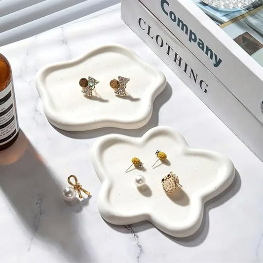 Owlcatcok Room Decor Jewelry Tray, ring holder, Cloud Trinket Dish, Cloud Jewelry Tray, Ceramic Earring Necklace Dish Christmas Mothers Day Valentines for Women, Home Decor small jewelry dish ﻿ ﻿