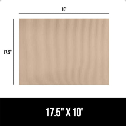 GORILLA GRIP DuraGuard Shelf Liner, Non-Adhesive Cabinet Liners for Kitchen Drawers, Shelves, Refrigerator, Pantry Storage, Bathroom Closet, Durable Waterproof BPA Free Ribbed Plastic, 17.5x10 Beige