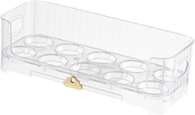 Egg Holder for Fridge Organizer Tray Stackable Reusable Space Saving Container Storage Rack for Cupboard Fridge Door Cabinet, Clear