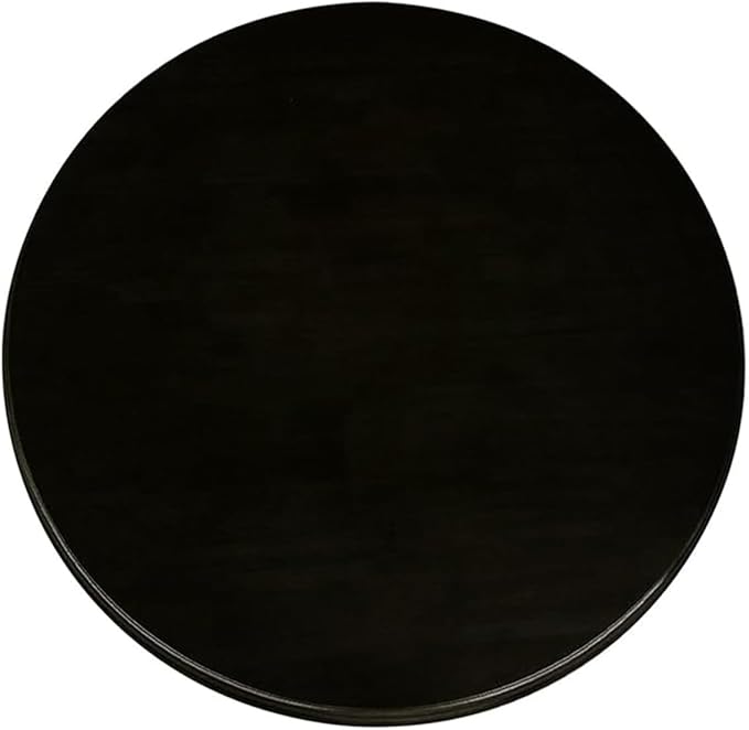 Large Lazy Susan Turntable, Wooden Round Tray Rotating for Dining Table Top Centerpiece Silent Smooth SpinBy Hand Kitchen Turntable Organizer, Easy to Clean (Black, 35.4 in)