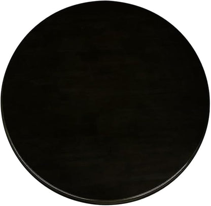 Large Lazy Susan Turntable, Wooden Round Tray Rotating for Dining Table Top Centerpiece Silent Smooth SpinBy Hand Kitchen Turntable Organizer, Easy to Clean (Black, 35.4 in)