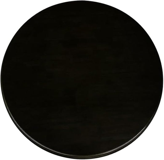 Large Lazy Susan Turntable, Wooden Round Tray Rotating for Dining Table Top Centerpiece Silent Smooth SpinBy Hand Kitchen Turntable Organizer, Easy to Clean (Black, 28 in)