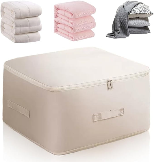 Ultra Space Saving Self Compression Organizer, 2025 New Storage Organizerr, Dustproof and Moisture-proof Compression Storage Bag for Comforters, Clothes, Blankets (White, X-Large)