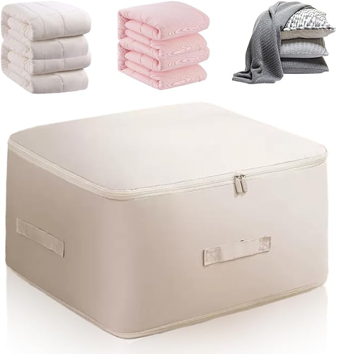 Ultra Space Saving Self Compression Organizer, 2026 Upgraded Space Saving Self Compression Organizer for Comforters, Blankets, Bedding, Portable Heavy Duty Moving Bags Storage Tote for Space Saving