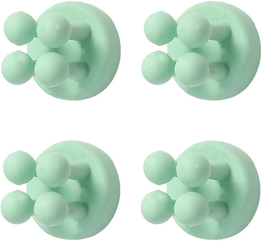 Silicone Toothbrush Holders for Bathrooms - 4 Pcs Green Wall Mounted Shower Razor Holder