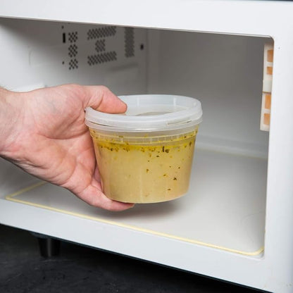 Birsppy TSHOMEGOODS Deli Food Storage Containers With Lids 16 Oz. /Freezer Safe/Microwaveable/Meal Prep/Airtight Lids/Take Out/Disposable/Leak Proof/Buffets/Stackable (24 Pack) Extra Hard Plastic.
