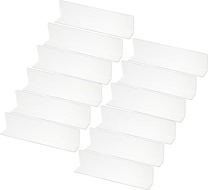 PATIKIL 12 Pack Shelf Dividers for Closet Organization, 9.8x1.18x2.4 Acrylic Closets Separator Kitchen Cabinet Shelves Under Bed Blocker for Bedroom Kitchen Office, Clear