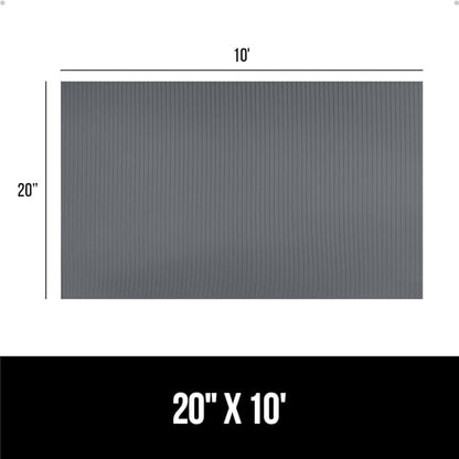 GORILLA GRIP DuraGuard Shelf Liner, Non-Adhesive Cabinet Liners for Kitchen Drawers, Shelves, Refrigerator, Pantry Storage, Bathroom Closet, Durable Waterproof BPA Free Ribbed Plastic, 20x10 Gray