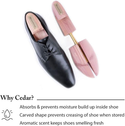 Cedar Shoe Trees for Men, Wide Heel Split Toe, Aromatic Cedar Boot Tree - DW29, 2-Pack