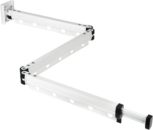 Clothes Drying Rack, Upgrade 3-Fold Wall Mounted Drying Rack Clothing, Laundry Space Saver Retractable Collapsible for Indoor Outdoor Balcony,Laundry,Bathroom, White