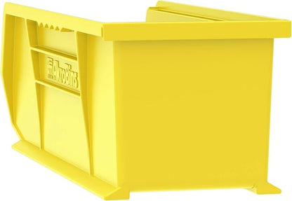 Akro-Mils 30234 AkroBins Plastic Storage Bins, Space-Saving Stackable Bins for Garage, Pantry, Craft Organization, 15" x 5" x 5", Yellow, 12-Pack