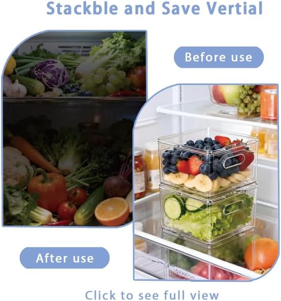 Tayuoo Transparent PET Fruit Draining and Washing colander food storage boxes plastic cookie containers refrigerator organizers (2, Square)