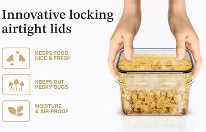 Chef's Path Ultra Large - 48 Pack Food Storage Containers | Kitchen and Pantry Organization Canisters for Cereal, Dry Food, Flour and Sugar, BPA Free, Includes 24 Labels