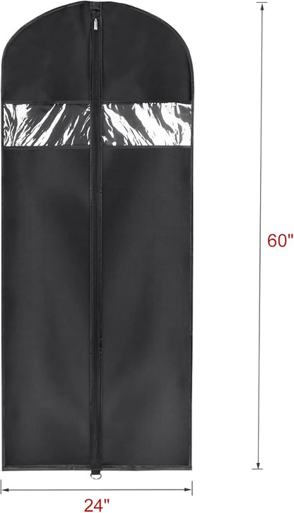 Univivi Garment Bag Suit Bag for Storage and Travel 60 inches, Lightweight Study Full Zipper Washable Suit Cover for Dresses, Suits, Coats, Set of 5