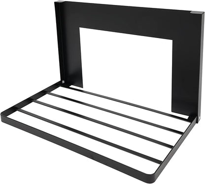 Magnetic Folding Shelf, Magnetic Multi-Purpose Organizer Shelf Magnet Rack Mount on Washing Machine or Fridge, Durable Folding Rack for Laundry Room, Bathroom, Kitchen (Black)