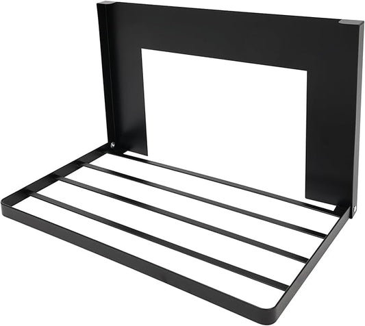 Magnetic Folding Shelf, Magnetic Multi-Purpose Organizer Shelf Magnet Rack Mount on Washing Machine or Fridge, Durable Folding Rack for Laundry Room, Bathroom, Kitchen (Black)