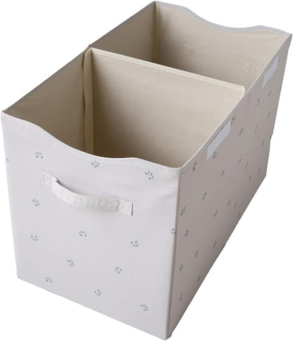 3 Sprouts Recycled Fabric Toy Chest Storage Box - Extra Large Toy Storage Box, Sturdy Toy Bins - Kids Organizer for Bedroom - Toybox Basket with Lid for Kids, Toddlers, Boys, Girls - Blueberry Taupe