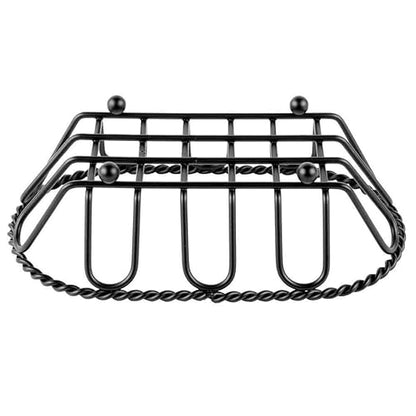 G.E.T. 4-33453 Black Oblong Braided Rim Metal Wire Basket Iron Powder Coated Wire Baskets Collection, Oval shape