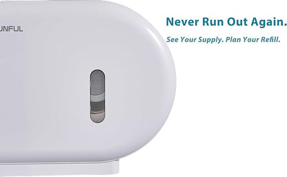 Toilet Paper Towel Roll Dispenser - Horizontal Modunful Wall Mount Jumbo Double Roll Paper Holder White