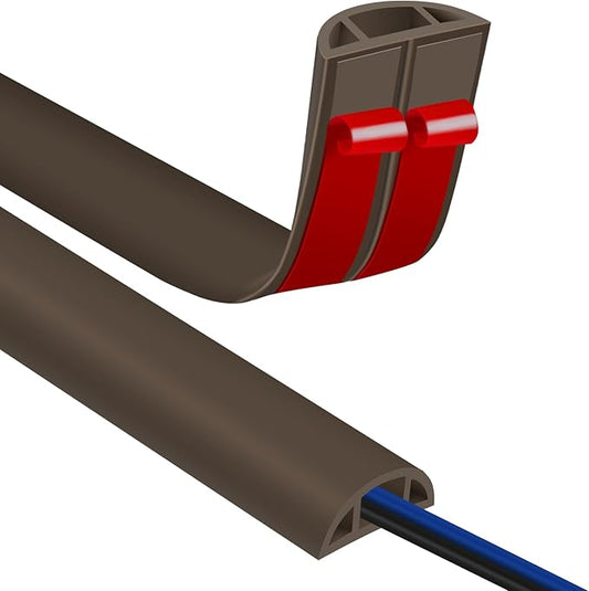 Floor Cord Covers for Wires 20FT Cable Hider Wire Cover Self Adhesive Cord Hider Floor for Offices, Homes, Workshops, Warehouses Cable Cavity 0.39" W x 0.27" H