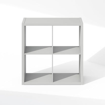 Furinno Cubic Closet Organizers and Storage, 4-Cube Closet Organizer, Open Shelf Closet Storage, Extra Thick Frame for Wardrobe, Bedroom, Living Room, Light Grey