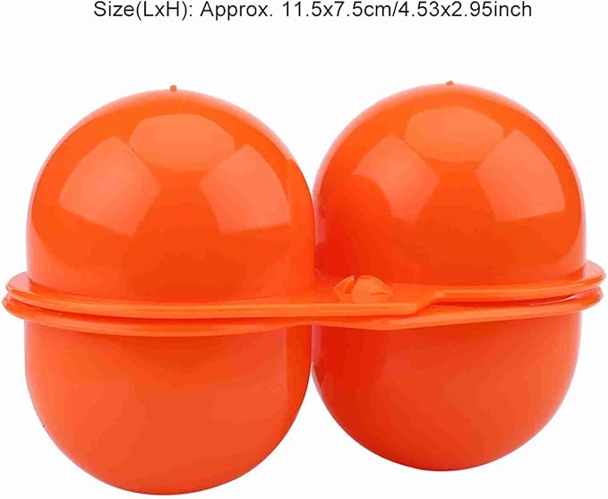 Portable Egg Storage Eggs Holder Box Container Hiking Outdoor Camping Carrier For 2 Egg Case (Orange)