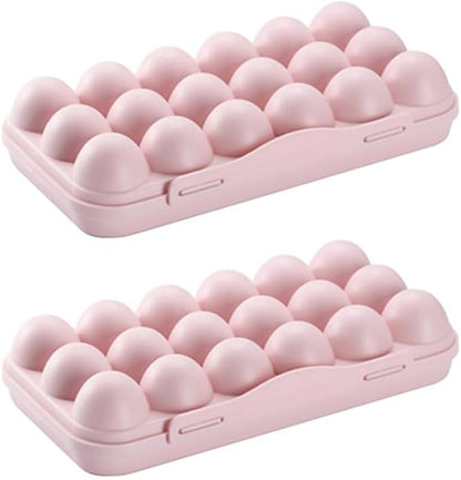 UPKOCH Stackable Plastic Egg Storage Box for Refrigerator Portable Anti-Collision Egg Holder with Lid 18-Count Shatterproof Container Space-Saving Kitchen Organizer