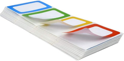 Plain Name Tag Stickers Colorful Border Name Tag Labels - 200 Stickers (3.5 x 2.25 inch)