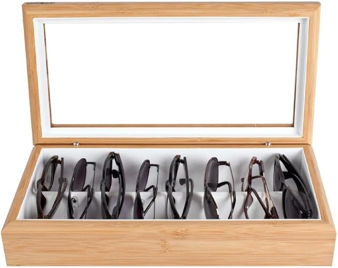 OYOBox Maxi Luxury Eyewear Organizer, Lacquered Wood Box for Glasses + Sunglasses