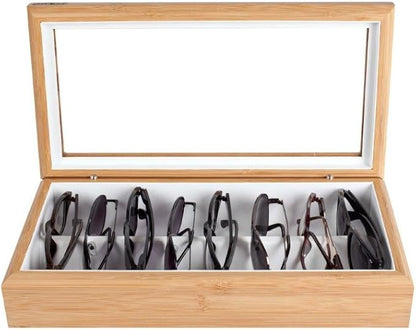 OYOBox Maxi Luxury Eyewear Organizer, Lacquered Wood Box for Glasses + Sunglasses
